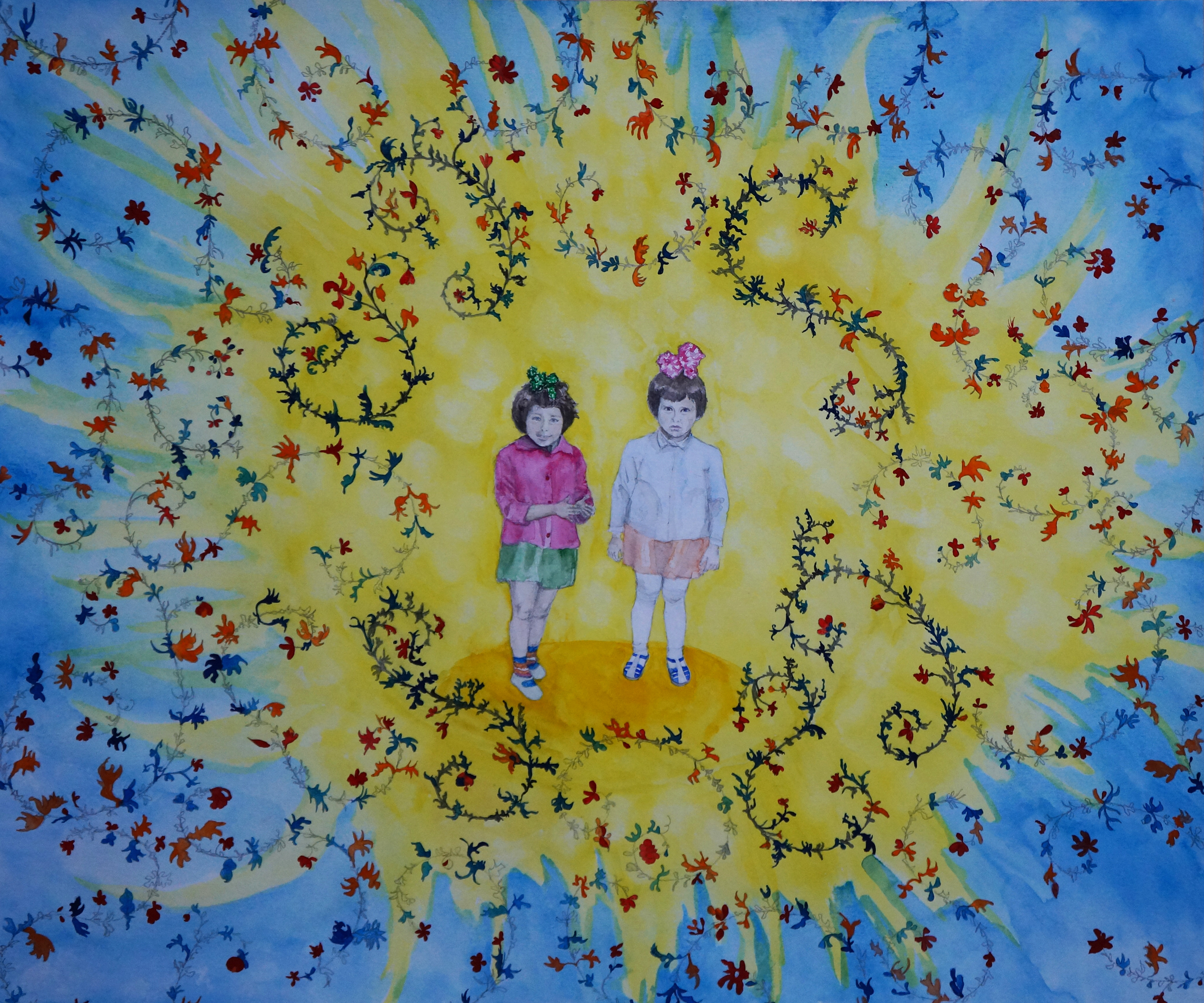 Two little girls in the middle of the sun