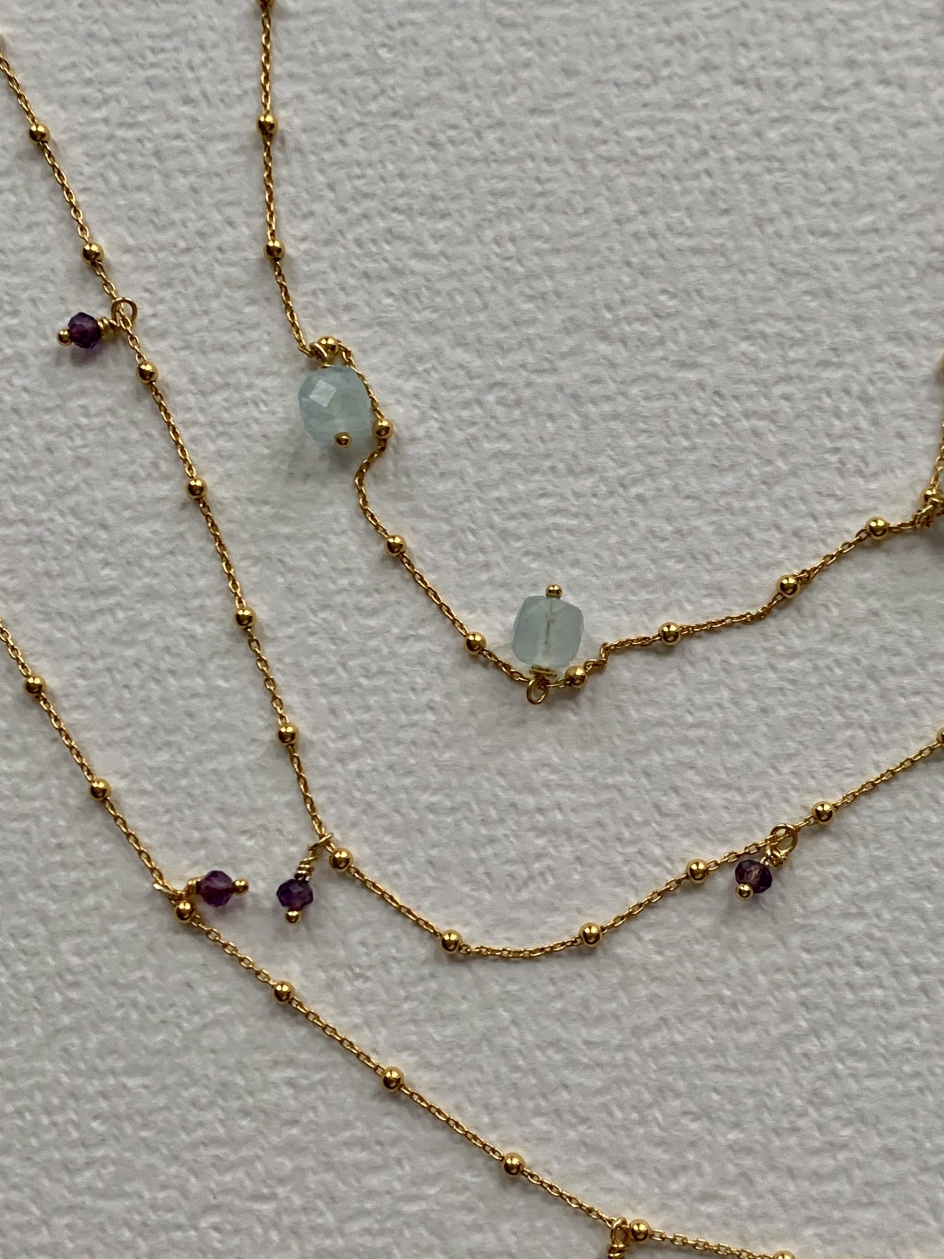 Gold plated silver and stones necklace