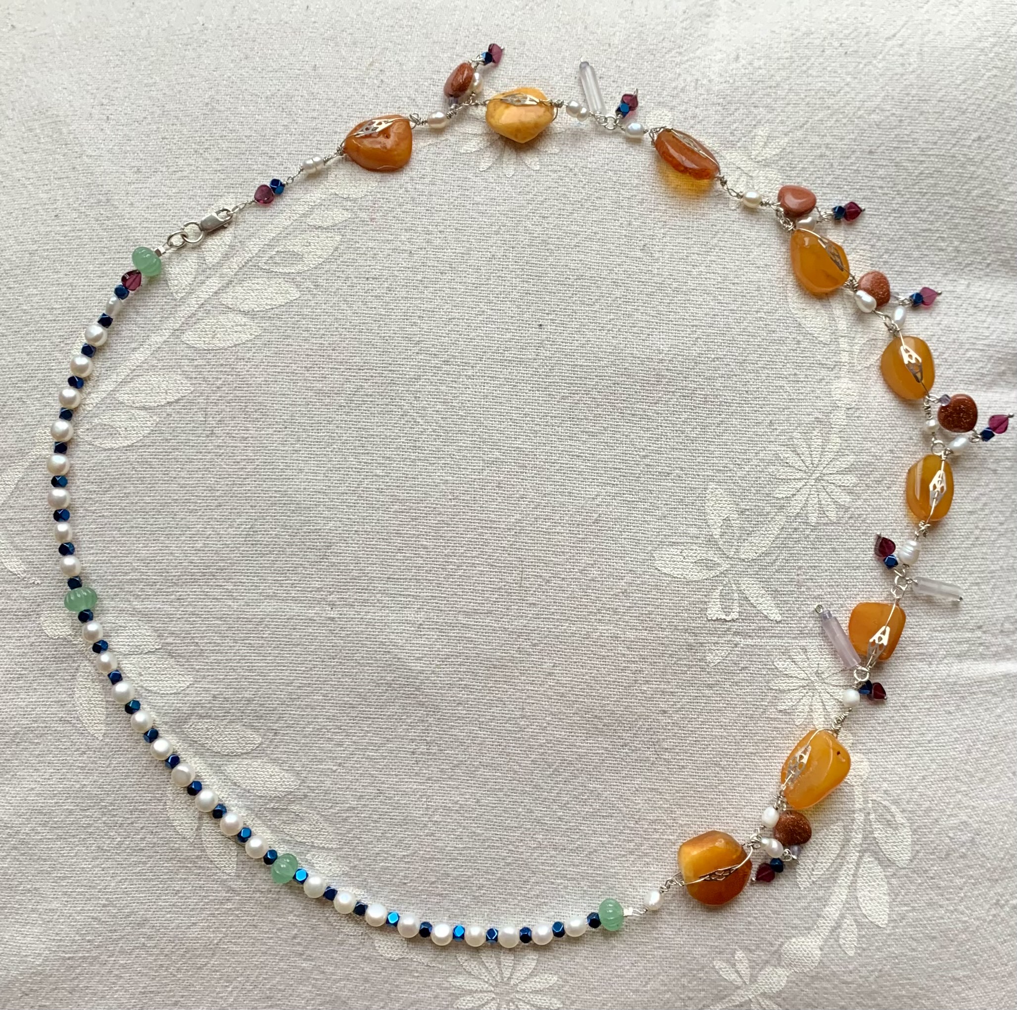 Two faced amber necklace